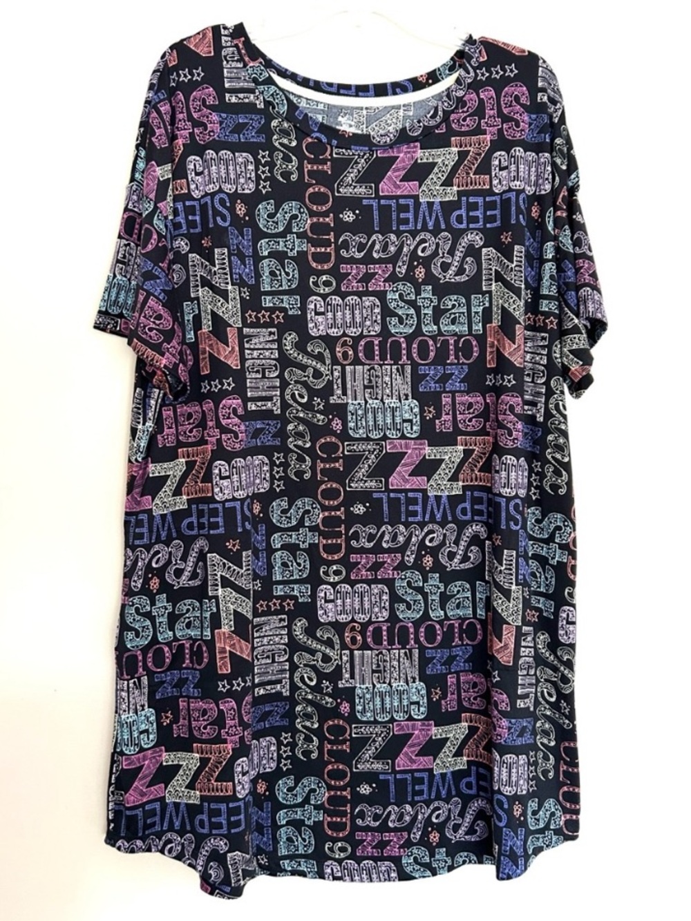 Secret Treasures Women’s Black Graphic Nightshirt Sleeping Dress Pajama